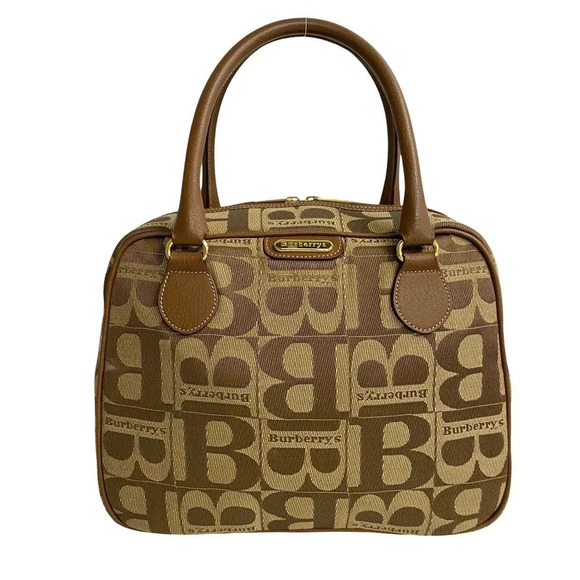 Burberry Mini Boston Bag Canvas Handbag 71695 in Excellent condition - Picture 2 of 9